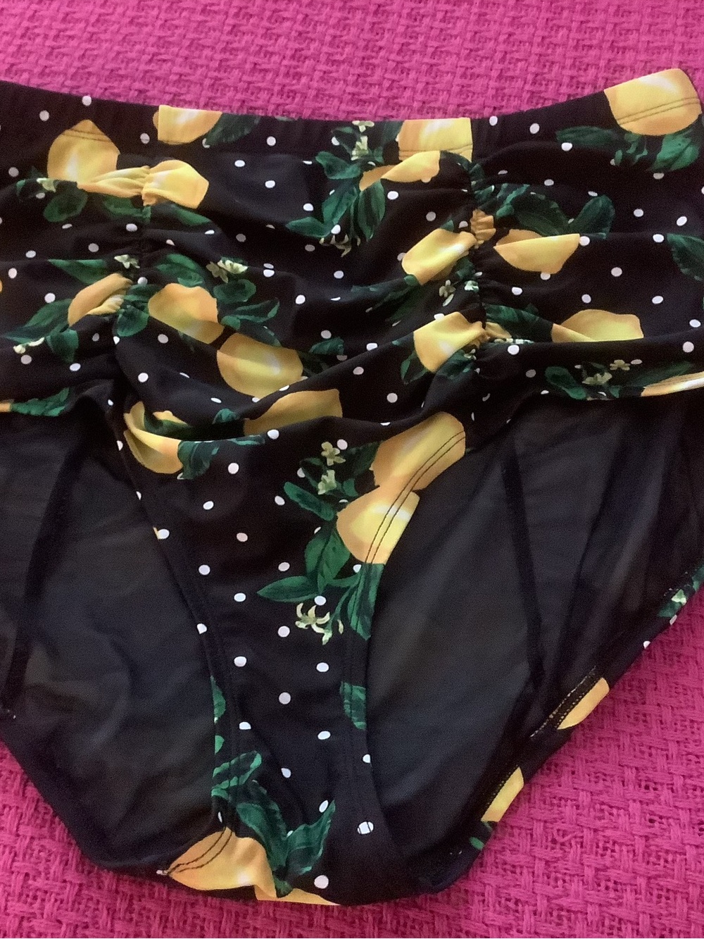 torrid Black Lemon Print High-Waist Bikini Bottoms